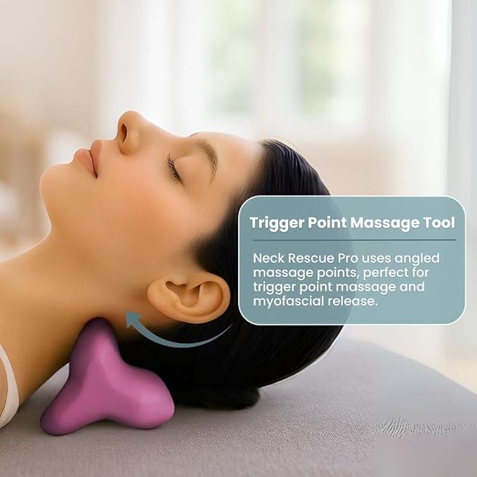 Trigger Point Neck Massager for Neck Pain Relief, Occipital Release Tool, 100% Silicone Design with Flexible Points to Relieve Deep Muscle Tension and Headaches