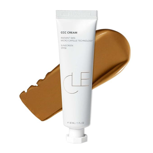 CLE Cosmetics CCC Cream (Warm Medium Deep 401 / SPF 50) - Color Correcting With Sunscreen - Lightweight, Hydrating Foundation - BB & CC Hybrid - Light to Medium Coverage - 1 fl oz