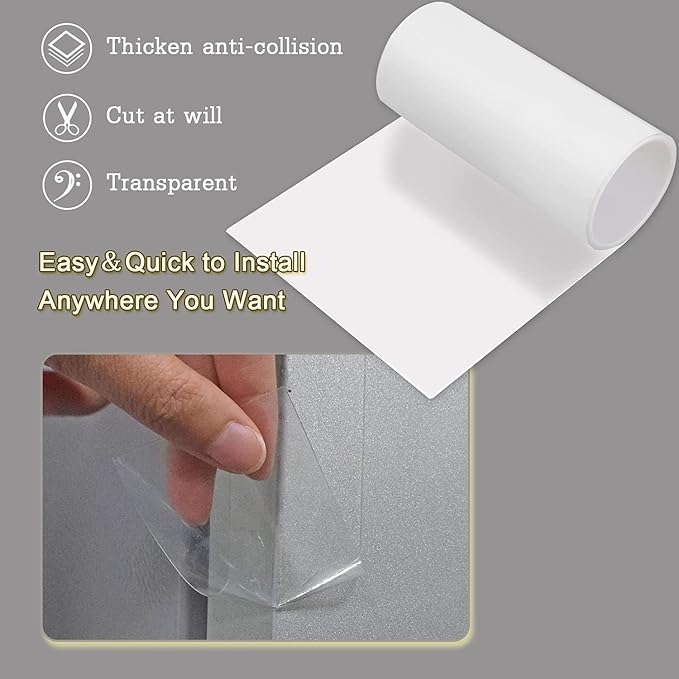 Anti Cat Scratch Furniture Protector (17.3" x 118") Single Sided | Thicken Vinyl Transparent Cat Anti Scratch Tape Flexible Couch Protector from Cat Claw Sticky Paws for Sofa, Door, Wall, Bed