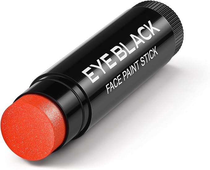 RED Glitter Eye Black Stick, Anti-Glare Eyeblack for Baseball Football Softball Lacrosse Accessories, Sweat-Proof Sport Face Paint, Smooth & Long Lasting, Rich Full Coverage Shimmery Color