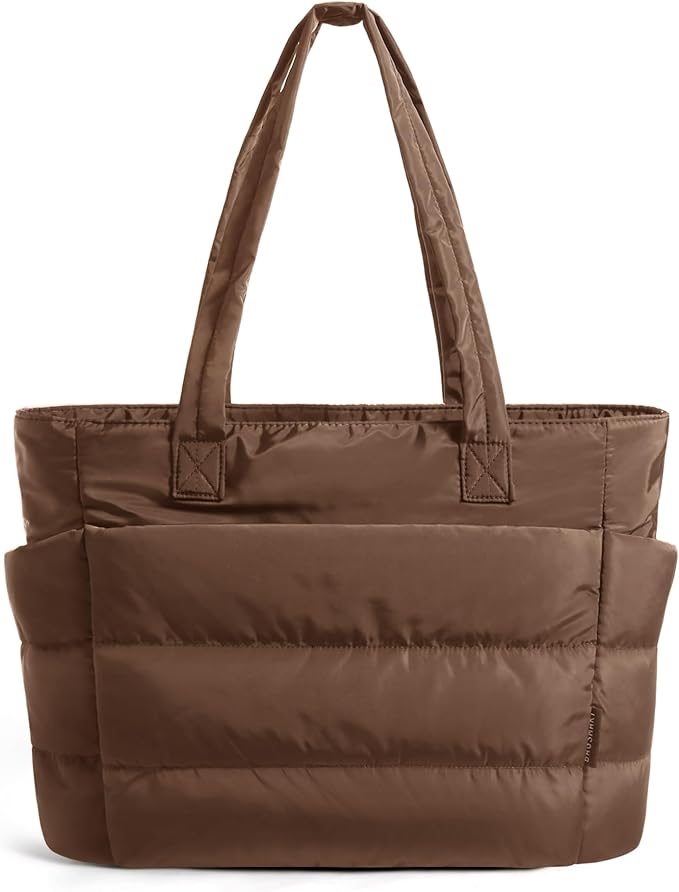 BAGSMART Tote Bag for Women, Lightweight Puffy Tote Bag with Compartments Shoulder Bag Handbag for Travel, Work, Gym | Lightweight