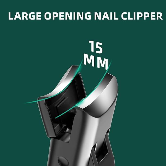 German Nail Clippers for Men Thick Nails, VANWIN Toenail Clippers for Seniors Large Wide Jaw Opening, Heavy Duty No Splash Fingernail Clipper with Safety Lock Nail Clippers with Catcher for Women