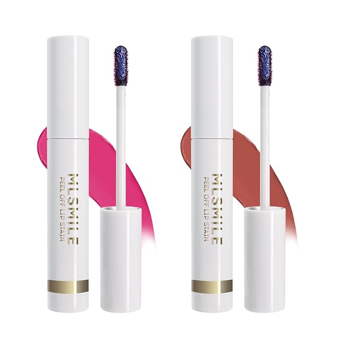 2PCS Lip Stain Peel Off， High Pigment Matte Lip Color,All-Day Vibrant Kiss-Proof Lip Stain, Long Lasting Waterproof Lip Tint for Women