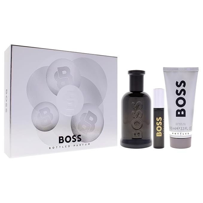 Hugo Boss/ Boss Bottled No. 6 for Men - 3 Pc Gift Set 3.3oz Parfum Spray, 0.33oz Parfum Spray (Mini), 3.3oz Shower Gel
