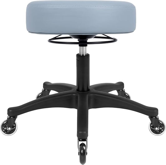TAKE UR SEAT® All-Purpose Stools with Adjustable Seat and Easy Clean Performance Fabrics for Cleanroom Lab Medical Office Classroom Shop Garage Spa Massage Tattoo(Blade Wheels) (15" Gray)