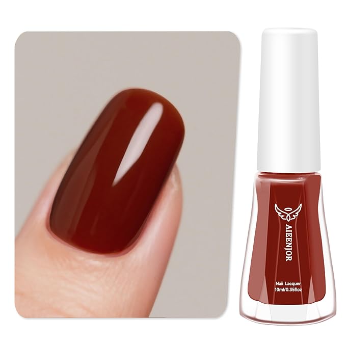 Cherry Red Nail Polish, Quick Dry Nail Polish, No UV Lamp Needed, Streak Free, Long- Last Fingernail Polish for Nail Manicure Salon DIY Nail Art, 0.35 fl oz
