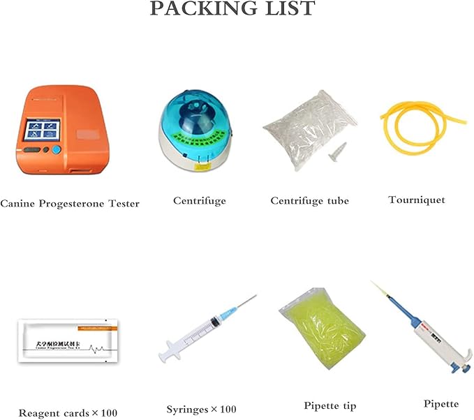 Pet Dog Progesterone Analysis Tester, Canine Progesterone Analyzer wirh 100 Reagent Card, Portable Dog Breeding Equipment, Master The Best Mating Time for Bitches.