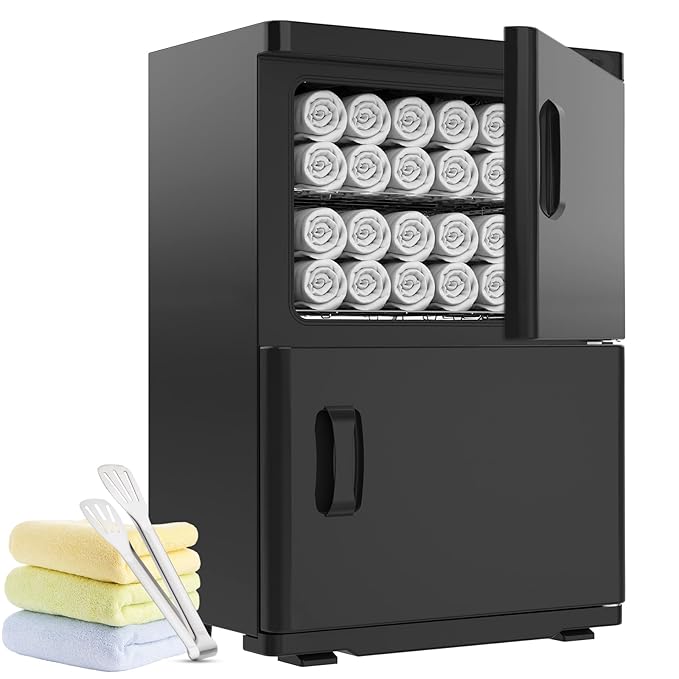 ADVWIN 46L Hot Towel Warmer Cabinet, Towel Warmer for Spa Salon, Professional Large Capacity Towel Double Cabinet for Bathroom, Esthetician