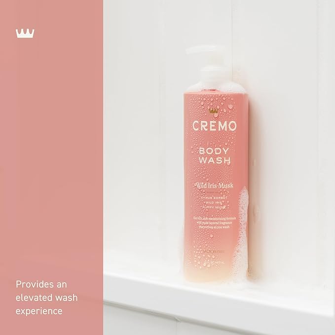 Cremo Wild Iris Musk Skin Moisturizing Body Wash for Women, Notes of Citrus Sorbet, Wild Iris, and Fluffy Musk, 16 Fl Oz