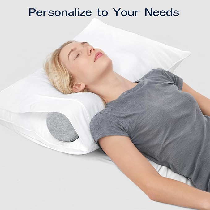 Neck Roll Cervical Pillow for Neck Pain Relief - Memory Foam Neck Pillow for Bed | Round Neck Pillows for Sleeping (Grey, Large - 6.0" H)