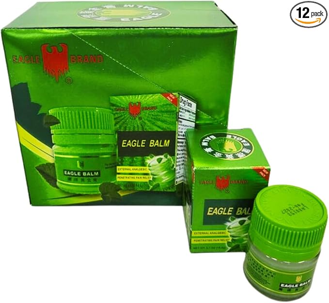 Case Set - Dozen Green Balm Essentail Oil - 12 Hu Dau Cu La Xanh Hieu Con O - 20g per Jar with 12 Jars per Order