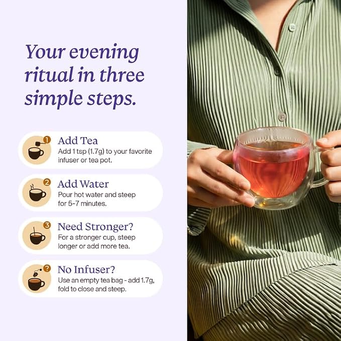 Cortisol Calm Tea – 9-Herb Relaxation Formula – Ashwagandha Chamomile Lavender Lemon Balm Rooibos Passion Flowers Linden Flowers Rose Licorice – Vegan Kosher Caffeine-Free Loose Leaf Tea – 25 Servings