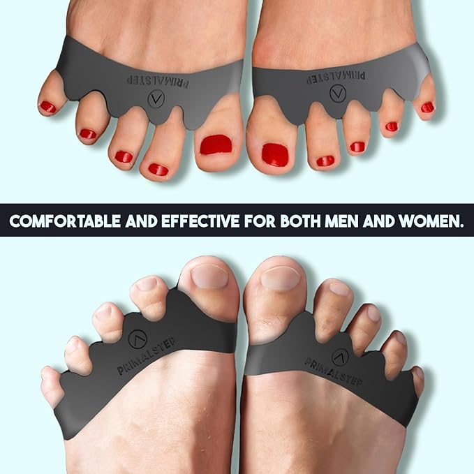 VYCE PrimalStep Toe Separators, Spreaders, Spacers, Straightener to Correct Toes for Men and Women, Bunion Corrector, Plantar Fasciitis and Athletic Mobility, 2 Pairs, S/M, Large