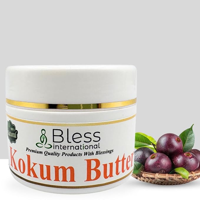 Organic Raw Kokum Butter 100% Pure,Natural & Unrefined| Skin Moisturizer For Face, Body & Hair| 8 OZ/230 GM Ivory / White Grade A | DIY Creams, Balms, Lotions, Soaps| Moisturizes Dry Skin