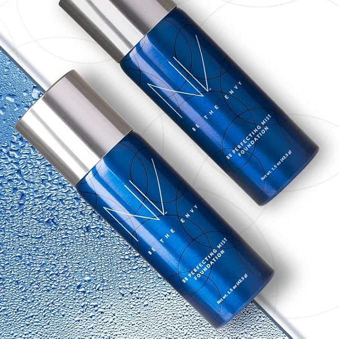 NV BB Perfecting Mist Foundation Buildable Coverage Professional Airbrush Makeup with Plant-based Stem Cell Polypeptides, Vitamins A, D, E and Aloe, 1.5 ounces, Warm Sand