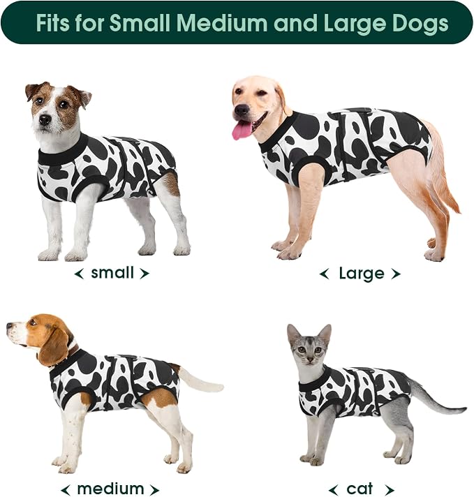 Kuoser Recovery Suit for Dogs Cats, Soft Dog Surgery Suit Female Male Spay | Professional Dog Onesie for Surgery, Substitute E-Collar & Cone, Prevent Licking Dog surgical suit Pet Neuter Suit