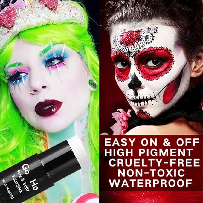Go Ho Cream-Blendable Pastel Purple Face Paint Stick (1.06 Oz),Full-coverage Light Purple Body Paint Stick for Adults Children Halloween Cosplay SFX Ursula Makeup,Waterproof