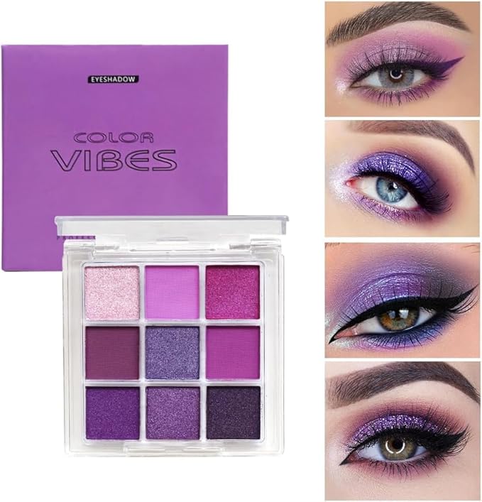 9 Colors Eyeshadow Palette - Avocado Green Eyeshadow Theme, High Pigmented Blendable Matte & Glitter Shimmer Finishes, 24-Hour Long Lasting Eye Makeup for Christmas & Music Festivals(Avocado Green)