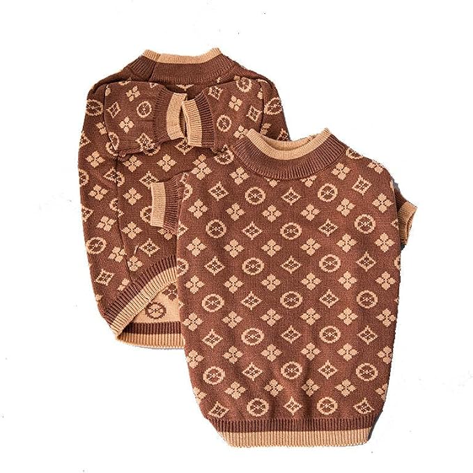 Dog Sweater for Small Dogs, Designer Dog Clothes, Luxury Chewy Pawtton Knit | Designer dog clothes for small dogs with soft knit comfort, luxury styling and easy pullover fit for Yorkies in cold weather.