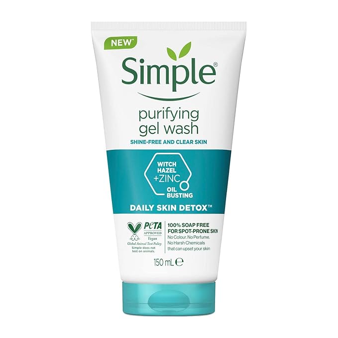 Simple Daily Skin Detox Purifying Facial Wash, 150ml (Package may vary)