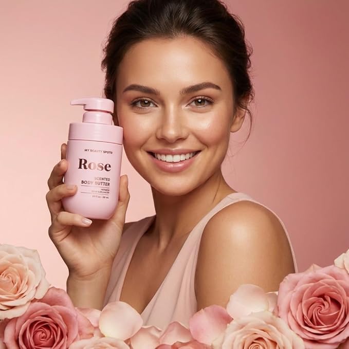My Beauty Spot Scented Body Lotion for Women - Rose Scented Body Butter, Natural Lotion for Women to Smell Good, Skin Moisturizer Infused with Collagen - Extra Large 510 ml.