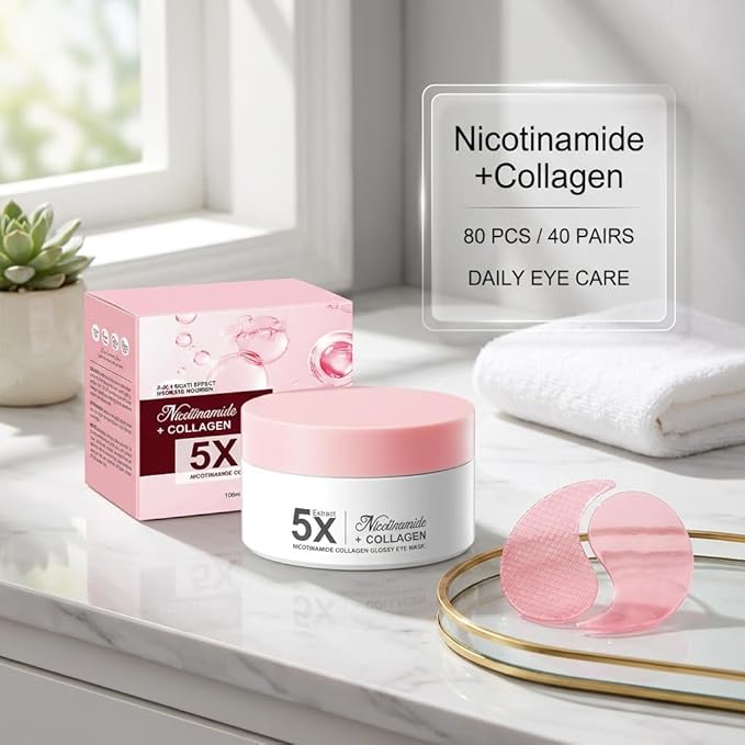 Under Eye Patches Eye Mask 80 Pieces Extra Strength - Anti-Fatigue Collagen Gel Pads for Dark Circles & Fine Lines | Travel-Friendly Instant Glow