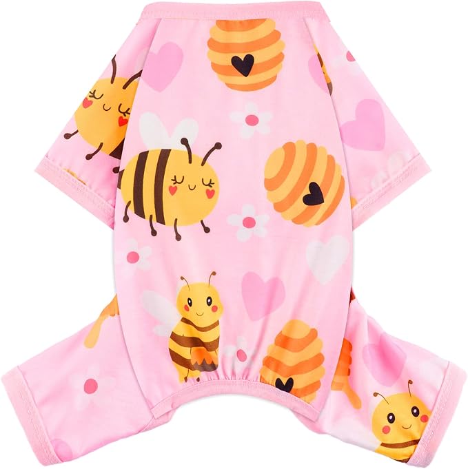 Dog Pajamas for Small Dogs Boy Girl, Dog Clothes Tiny Chihuahua Yorkie Spring Summer Shirt, Cute Puppy Outfit Pjs Jumpsuit Cat Onesie Apparel Pet Clothes (Bee, X-Small)