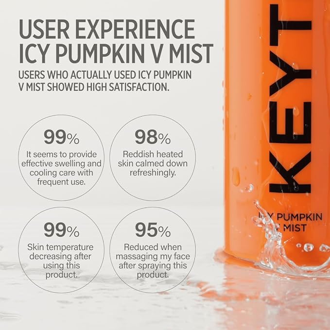 KEYTH ICY Pumpkin V Mist (150ML, 5.07 FL.OZ.) / De-Puff, Swelling Relief, Cooling, Refreshing, ICY Herb Complex, Pumpkin Fruit Extract
