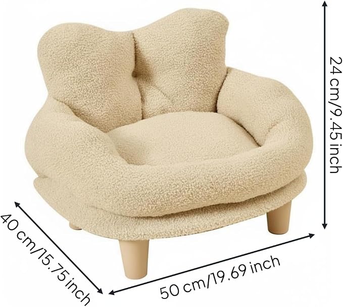 Heart Shaped Pet Bed Removable Washable Sleeping Cushion Animal Furniture, M 50 40 24