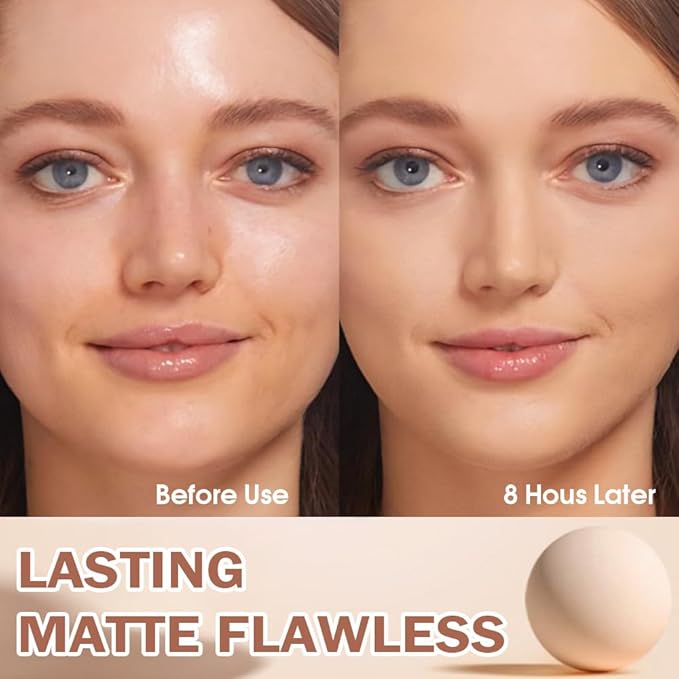 evpct Oil Control Pressed Face Powder Compact for Women, Translucent Setting Powder Makeup Foundation for Women, Waterproof Long Lasting Lightweight, polvo compacto de maquillaje, 245 Radiant Honey