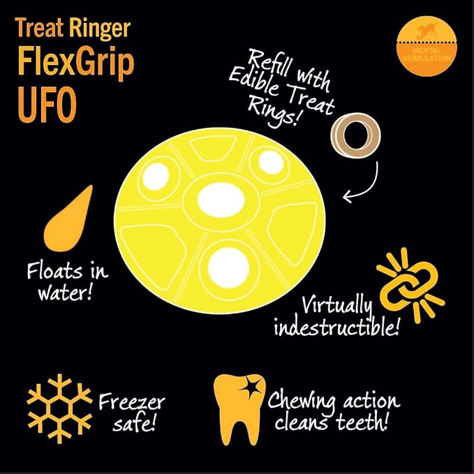 Starmark Treat Ring FlexGrip UFO Chew Toy For Large Dogs over 40 pounds