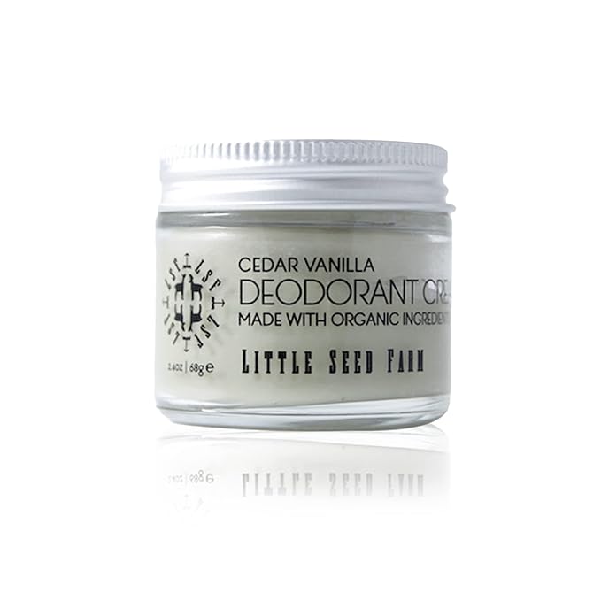 Little Seed Farm All Natural Deodorant Cream - Cedar Vanilla - Aluminum Free Deodorant for Women or Men, Net Wt. 2.4oz | 68g