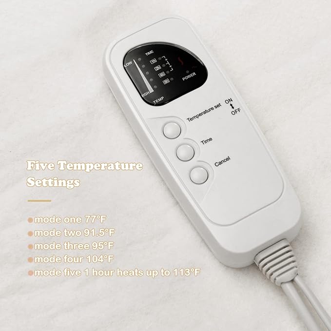 WELLHUT Heating Massage Table Warmer, 75x36in Heated Mattress Pad w/ 5 Heat Levels, 8 Timer Settings, UL Certified Electric Twin Bed Warmer, Spa Massage Bed Heating pad, Machine Washable