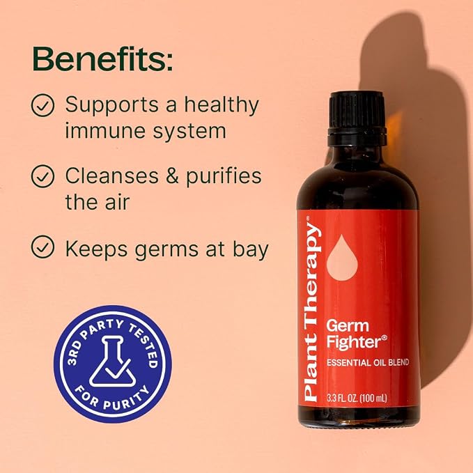 Plant Therapy Germ Fighter Essential Oil Blend 100% Pure, Undiluted, Natural Aromatherapy, Therapeutic Grade 100 mL (3.3 oz)