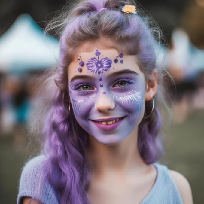 Face and Body Paint Light Purple Macaroon Color (30gm)Non-Toxic Paint for Children and Adults Halloween Makeup, Costumes, Festivals