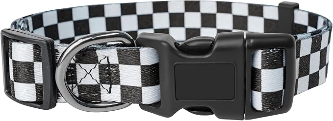 Dog Collar Adjustable Puppy Collar for Small Medium Large Dogs, Nylon Safety Collars with Leopard Print Night Visibility, Plaid S