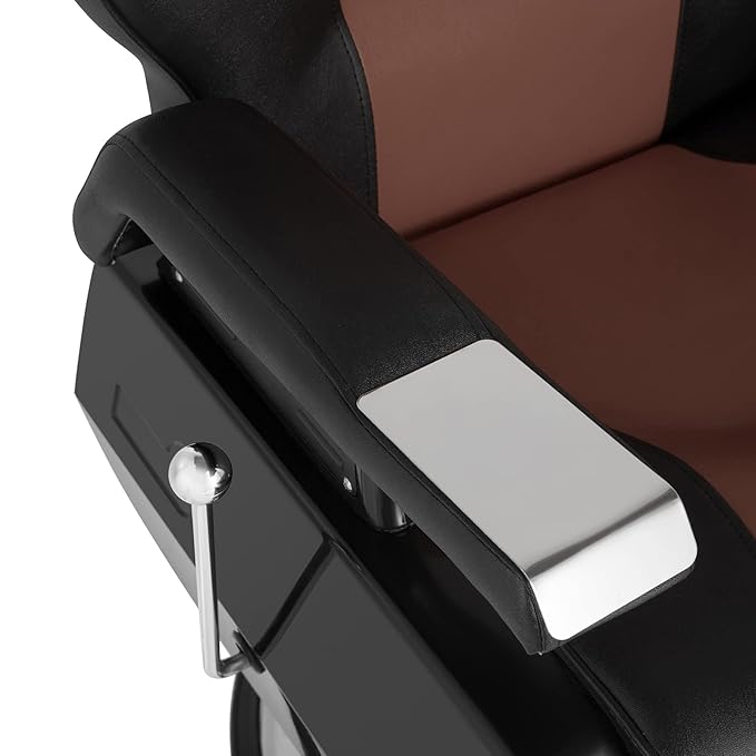 OmySalon All Purpose Hydraulic Barber Chair Heavy Duty, Recline Salon Chair for Hair Stylist Tattoo, Beauty Styling Shampoo Equipment Red & Black