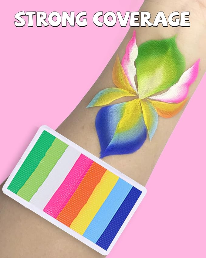 Anka Bella Professional Water Activated Rainbow Cake Face Paint（Rosy Clounds）50gm,Hypoallergenic, Non-Toxic,Face Body Painting Makeup