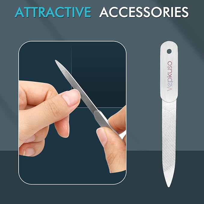 Vepkuso Nail Clippers Set for Men & Women – Professional Toenail Clippers for Thick Ingrown Nails for Seniors, Ultra Sharp Stainless Steel Fingernail Clipper & Nail Cutter, Gift Idea