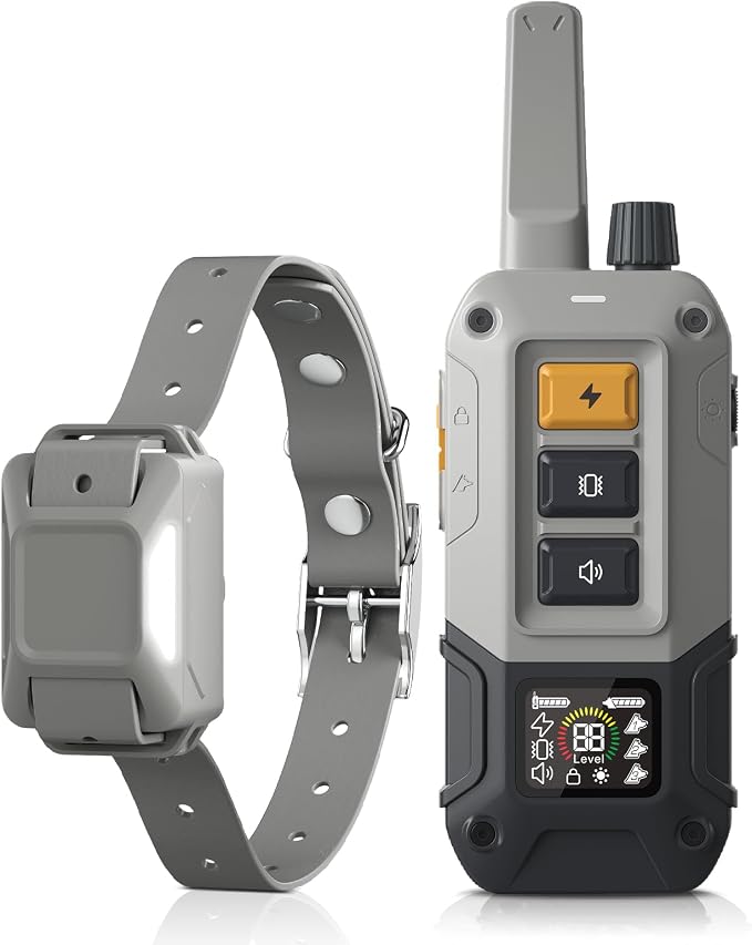 CanineJoy Dog Shock Collar – 4800ft Dog Training Collar with Remote, IPX7 Waterproof & Rechargeable E-Collar with 4 Training Modes, Security Lock, for Large Medium Small Dogs(7-130lbs)