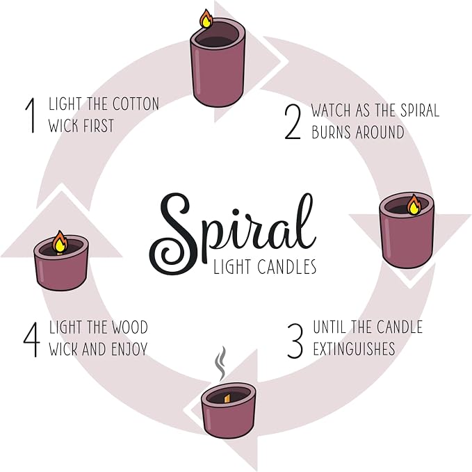Spiral Light Candles - Cranberry Mango (Large) | Cool Decorative Candle for Men & Women | Long Lasting Clean Burning Wax | Luxury Aromatherapy Gift for Birthdays & Housewarming |