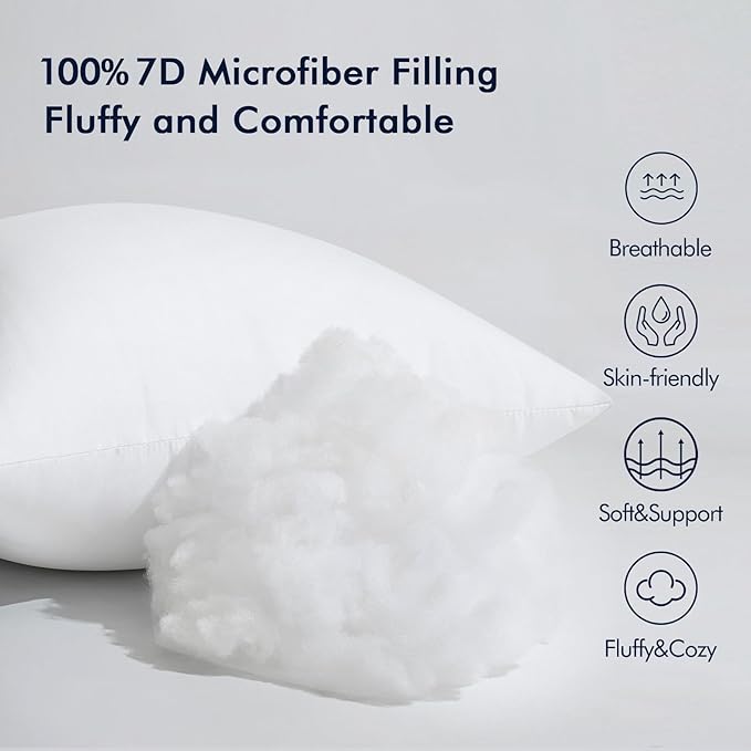 MIULEE 20x26 Inch Throw Pillow Insert for Couch Sofa Bed | Premium Virgin Filling, Soft Brushed Fabric, Rectangle Decorative Pillow, Lumbar Back and Neck Support