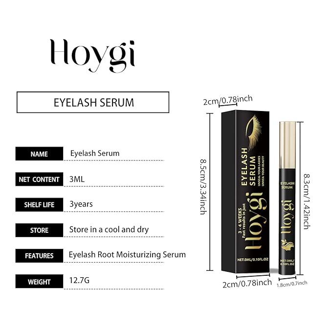 Eyelash Serum for Growth, Beauty Enhancement, Eyelash Growth Serum, Gentle & Moisturizing, Natural Curl, Eyelash Serum for Natural Lashes and Eyebrows