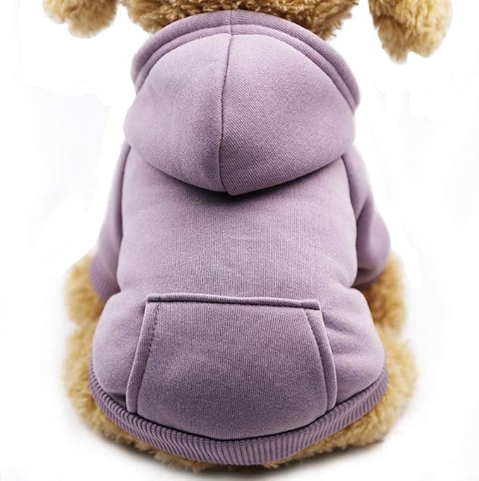 Soft Dog Hoodies for Small Dogs, Warm Fleece Puppy Clothes with Pocket | Jecikelon cold weather coat, cute puppy costume, breathable sweatshirt for dogs girl & boy, machine washable, easy on & off