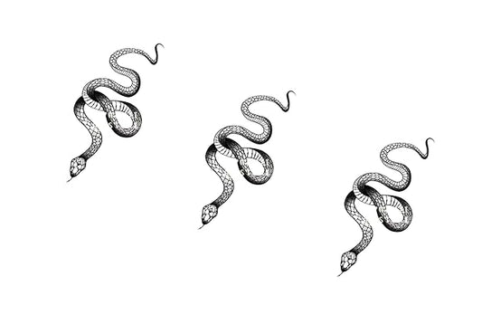 Fashion Realistic Big Size Black Snake Temporary Tattoo Stickers for Women Men Waterproof Fake Tattoo Waist Body Forearm Arm (Pack of 3)