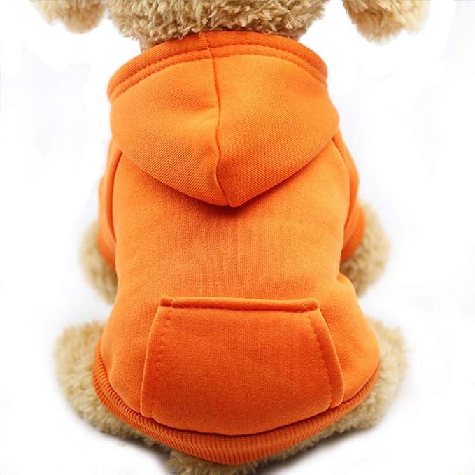 Soft Dog Hoodies for Small Dogs, Warm Fleece Puppy Clothes with Pocket | Jecikelon cold weather coat, cute puppy costume, breathable sweatshirt for dogs girl & boy, machine washable, easy on & off
