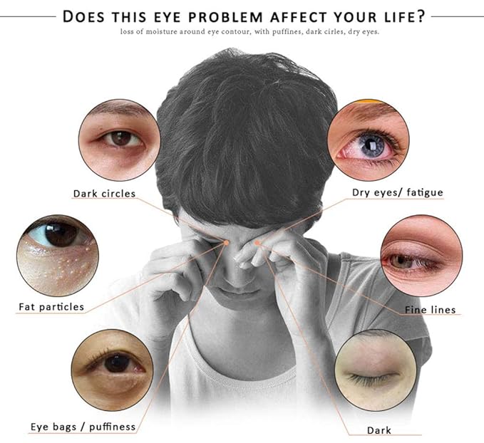 Eye Peptide Serum Massage Roller Nourishing Relieve Loose Eye Bags Dark Circles Skin Care Under Eye Cream for Fine Wrinkles and Puffiness Daily Skincare(Nourishing Grey)