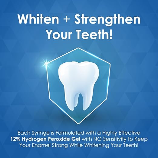 Whiter Image Deluxe Teeth Whitening Syringe Refill to Eliminate Teeth Discoloration While Fighting Plaque Bacteria, Teeth Whitening Set for A Stronger Enamel