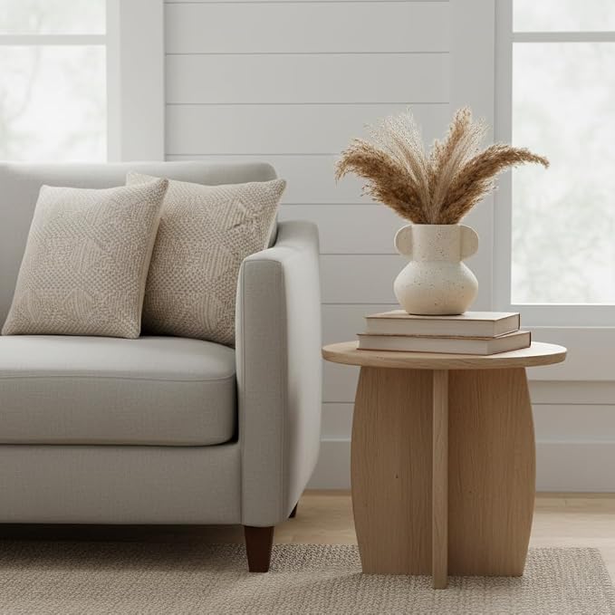 Emotionally Grounded Vase, Vaseking Ceramic Rustic Vase with 2 Handles, 6.1 inch Minimalist Decorative Farmhouse Vases for Home Decor, Living Room, Enterway, Table Decoration, Speckled White
