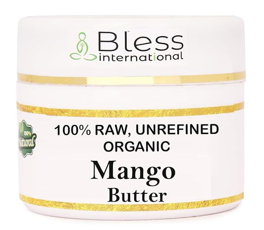 Organic Raw Mango Butter 100% Pure,Natural & Unrefined| Skin Moisturizer For Face, Body & Hair| 4 OZ/115 GM Ivory / White Grade A | DIY Creams, Balms, Lotions, Soaps| Softens Dry & Tough Skin